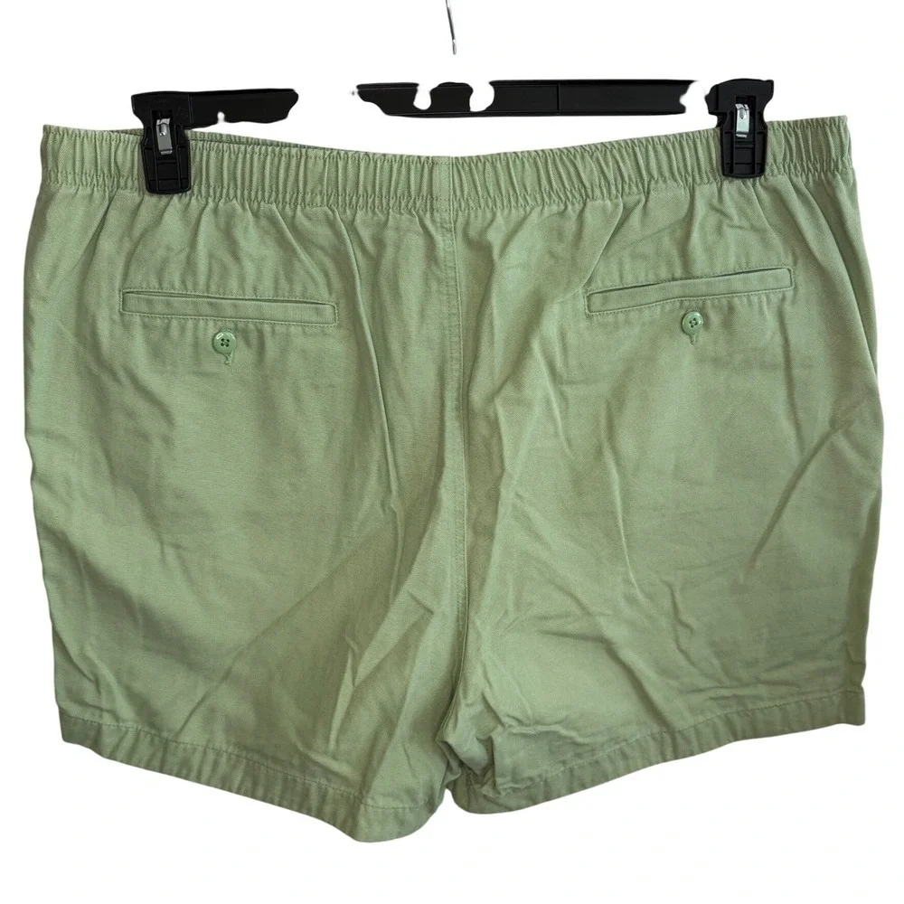 Lands' End Men's XL Green Elastic Waist Cotton Canvas Shorts 5